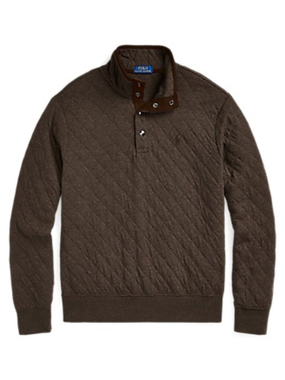 NWT Polo Ralph Lauren Quilted Double-knit Jersey Pullover Chocolate Size Medium
